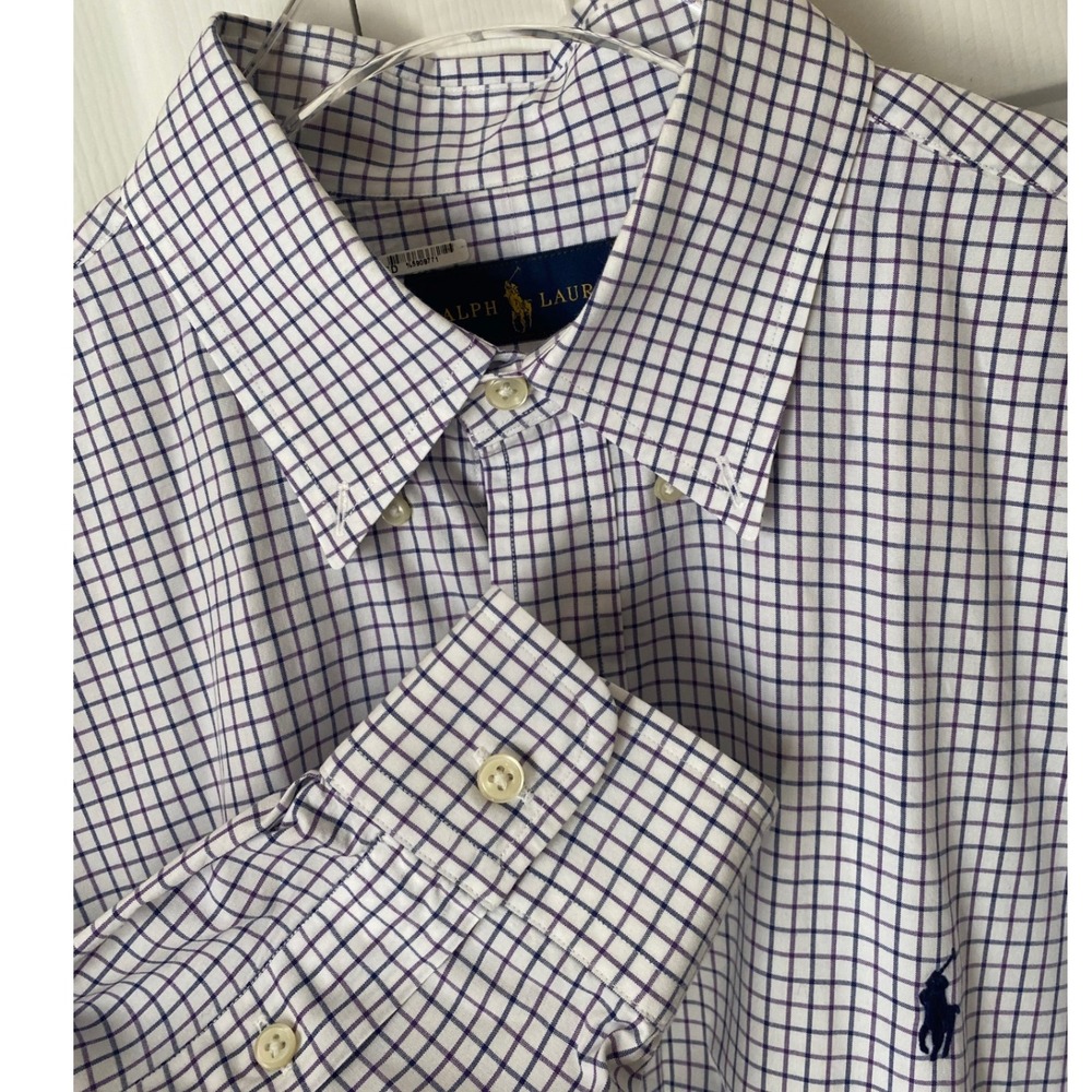 Polo Ralph Lauren Men's Button Down Shirt‎ Long Sleeve Plaid Classic Fit Size L